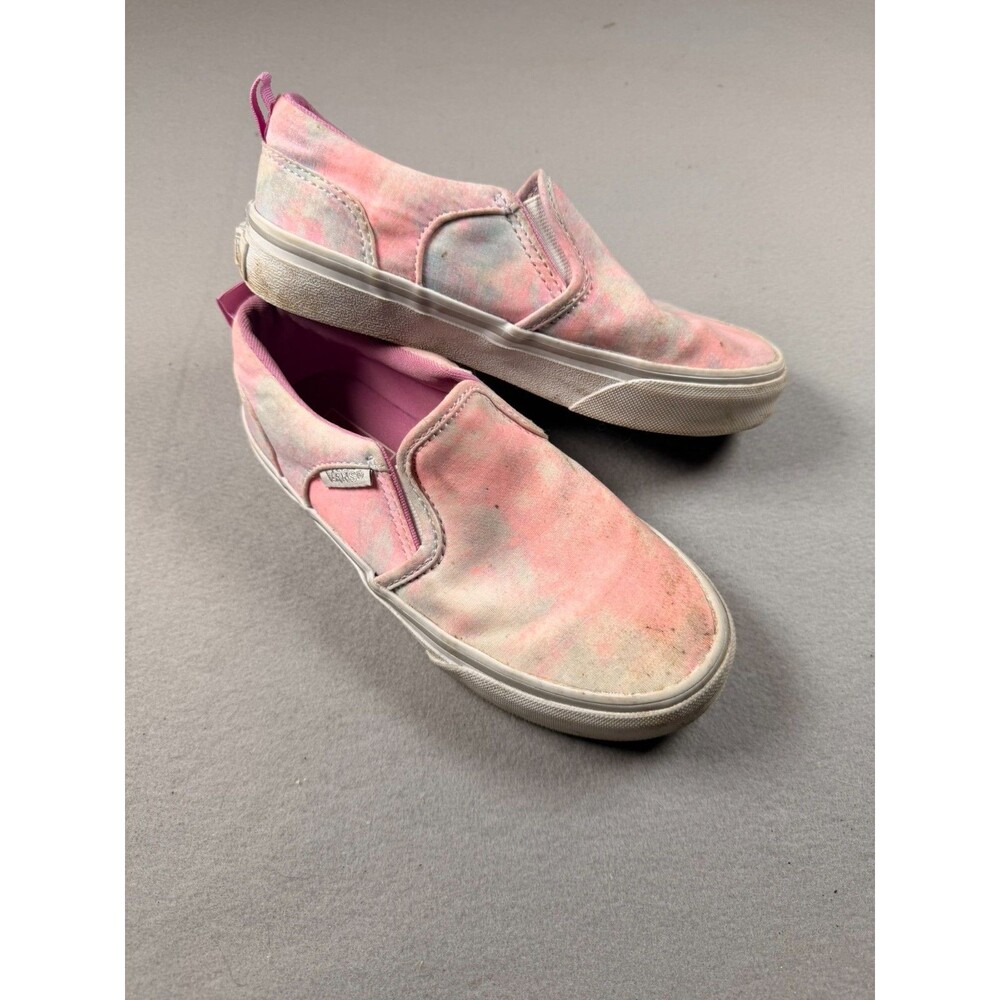 Little girls size 1 Pink Tie Die Slip on Vans